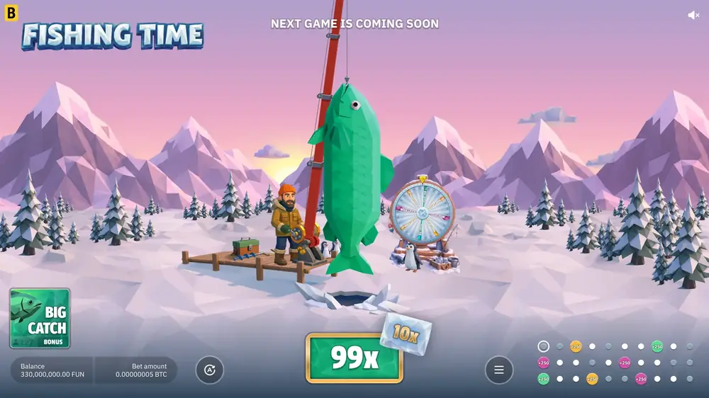 Big Catch bonus round with green fish