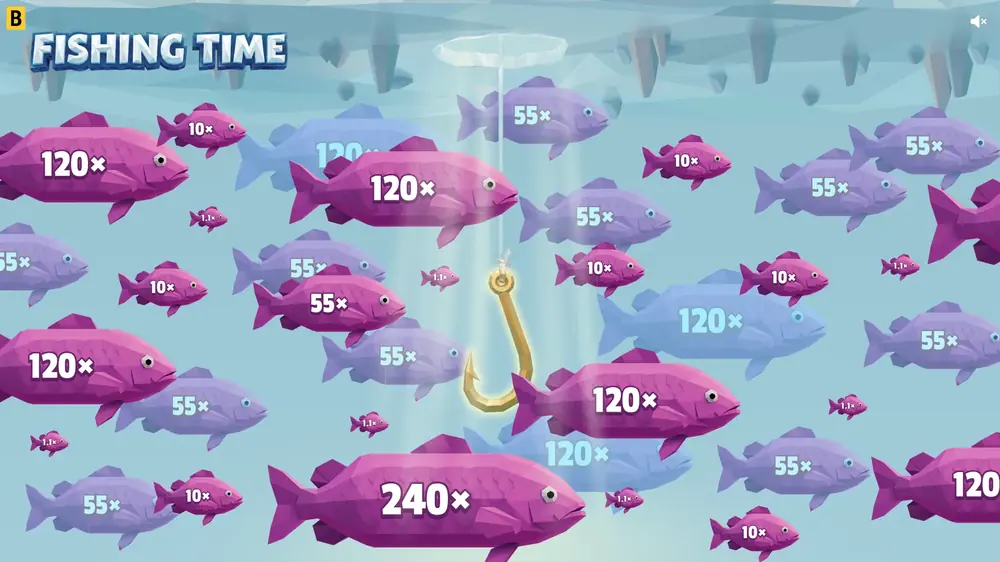 Violet fish under the ice in Fishing Time