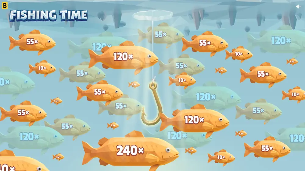Yellow fish under the ice in Fishing Time